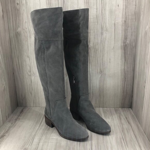 Vince Camuto OTK Boots Womens 8.5M Kochelda Gray Suede Over The Knee - Picture 3 of 12